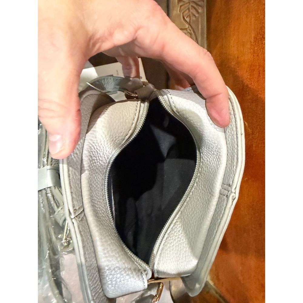 Jessica Moore Exquisite Crossbody Bag Light Grey Pebbled JM-313 NWT - Picture 5 of 7